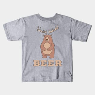 Funny Beer Bear Deer Kids T-Shirt